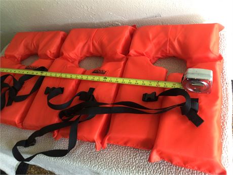 3 Adult Life Jackets - look New