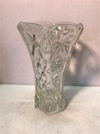 Large Floral Glass Vase