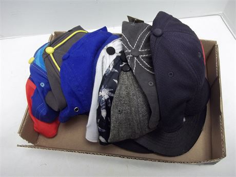 Flat Of Various Baseball Hats