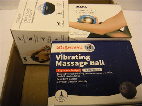 2 Trakk Rehab Cold Ice Rollers & Vibrating Massage Ball
