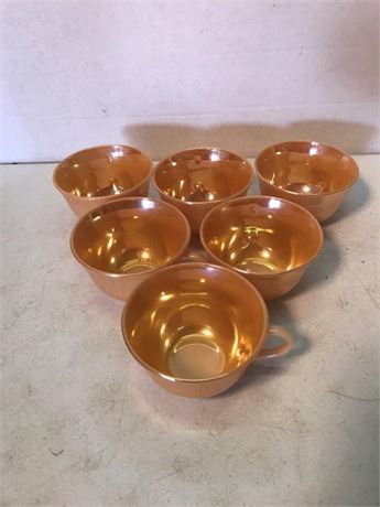 FireKing Peach Lustre Teacups