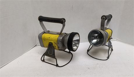 2 Vintage Justrite Yellow Lanterns