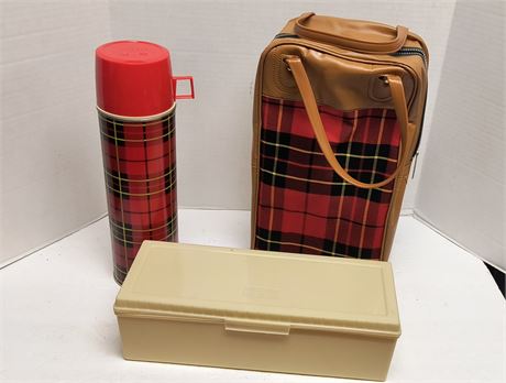 Vintage Picnic Thermos & Lunchbox