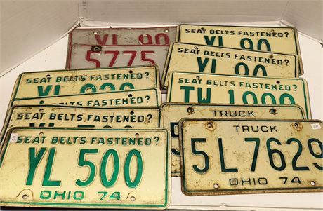 Flat Of Vintage License Plates