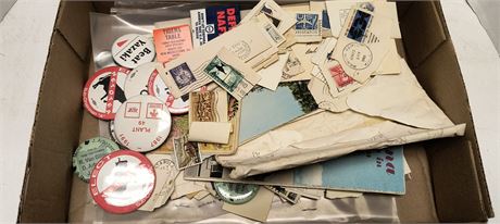 Vintage Stamps & Buttons
