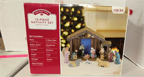 Holiday Time 13 - Piece Nativity Set.