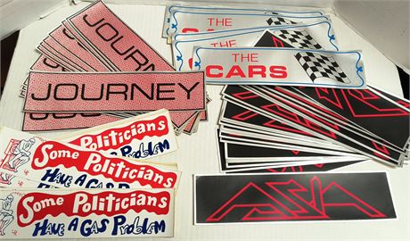 Journey & The Cars & Asia Vintage Bumper Stickers & More