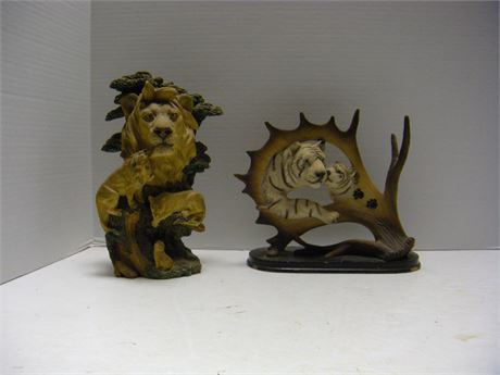 2 Unique Lion Statues