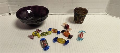 Vintage Glass Candy Decor & Vases