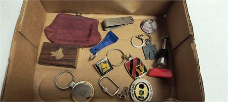 Vintage Kechains & Def Leppard Pin & Money Clip & Vintage Change Purse & More
