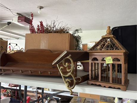Decor Lot, Shelves, Birdhouse