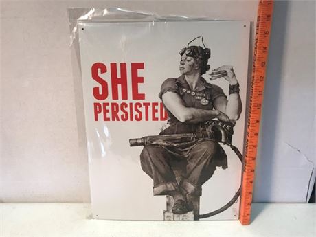 New She Persisted Metal Sign