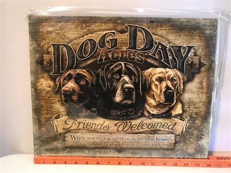 New Dog Day Acres Metal Sign