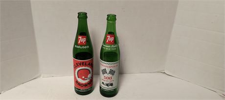 Vintage Glass 7up Bottles