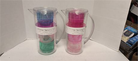 2 Pitcher Serving Sets With Nestable Tumblers