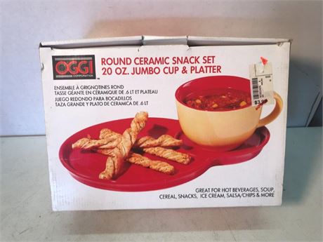 Oggi Round Ceramic Snack Set