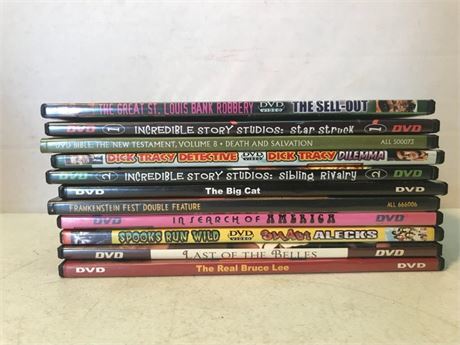 Stack of 10 DVDs