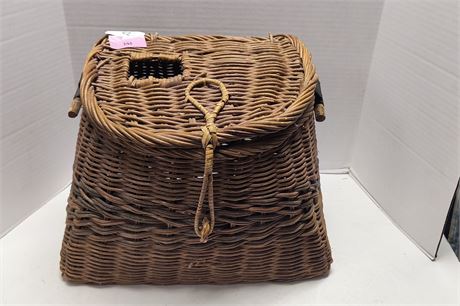 Vintage Fishing Creel Wicker Basket