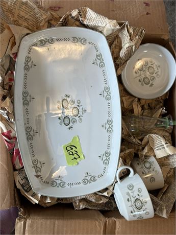 Vintage Franciscan Heritage Green Dishes