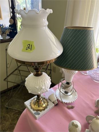 Vintage Milk glass Lamps