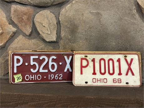 Vintage Ohio License Plates