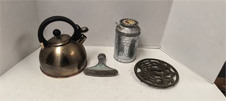 Trivet & Vintage Shower Head & More
