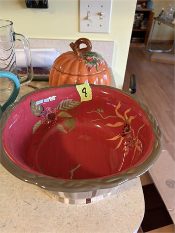 Decorative Bowl and Pumpkin Dish