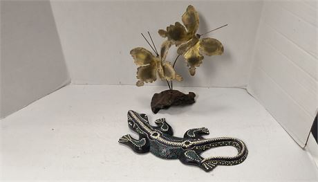 Decorative Lizard & Decorative Butterflies