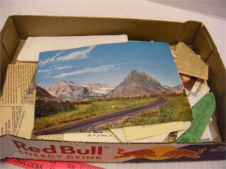 Postcards and paperwork