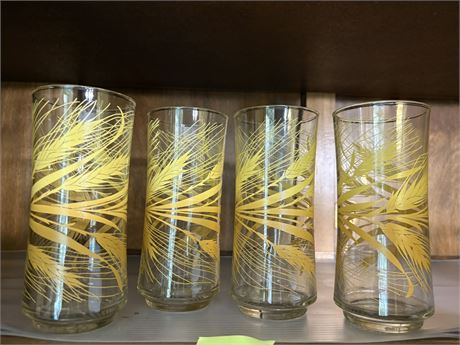 Vintage Libby Harvest Gold Glasses