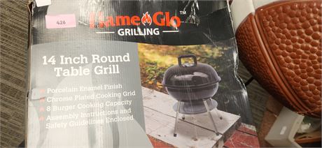 Flame Glow 14 Inch Round Table Grill