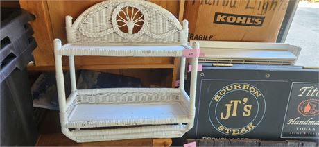 White Small Wicker Shelf