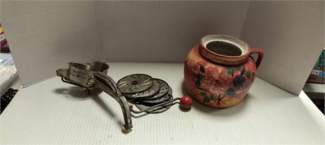 Vintage Pottery Jug & Vintage Mouli-Julienne Grater