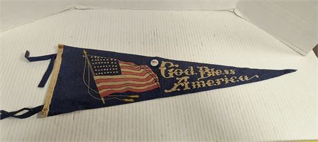 Vintage " God Bless America" Pennant
