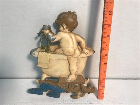 Vintage 1970 Sexton Bath Time Boy & Frog