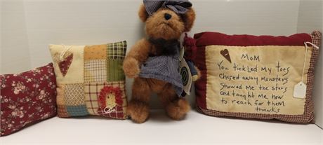 Collectible Boyd Bear & Decorative Pillows