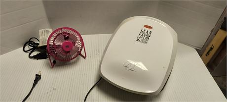 George Foreman Grill & Small Fan