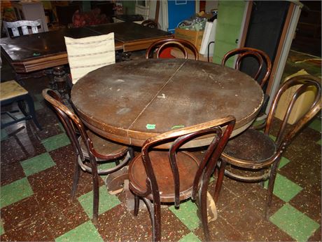 Round Table and Bent Wood Chairs