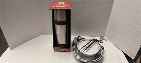 Stainless Steel Vacuum Bottle & Camping Mess Kit