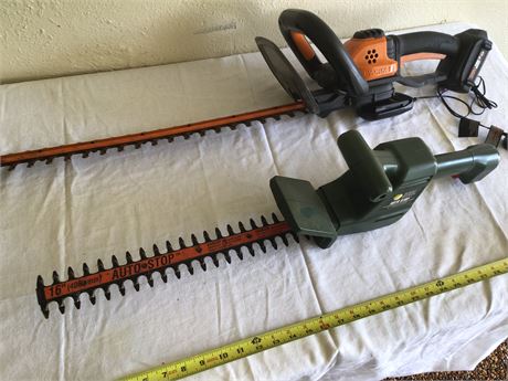 2 Hedge Trimmers - 1 battery operated with charger and 1 electric