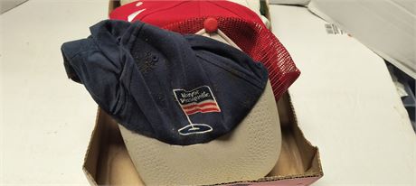 Flat Of Various Baseball Hats