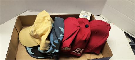Flat Of Various Baseball Hats