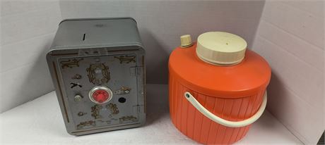 Small Safe Bank & Water Jug