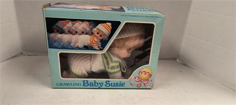 Vintage Crawling Baby Susie Doll & Original Box