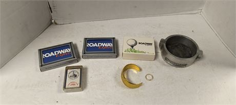 Roadway Playing Cards & Rocker Lug Coupling Ashtray & Bracelet