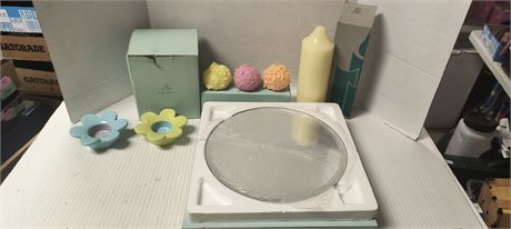 Flat Of Partylite Candles & Holders