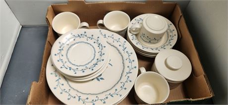 Royal China Country Charm Blue Plates & Cups
