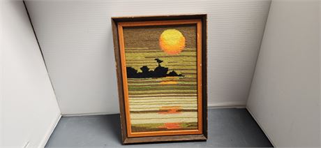 Wood Framed Vintage Handmade Art