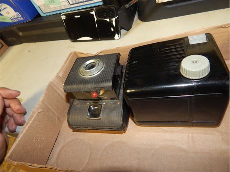 Vintage Brownie Hawkeye Camera Flash Model & Vintage Ansco Clipper Camera