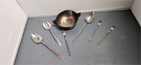 Vintage Silverware & Wallace Bowl